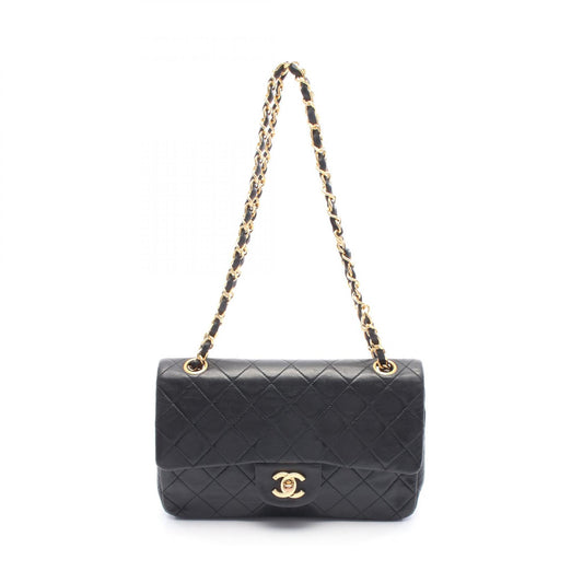 Chanel Lambskin Matelasse W Flap Shoulder Bag A01113