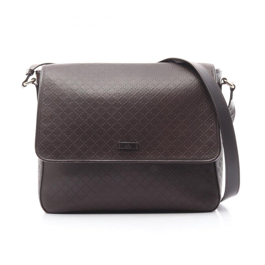 Gucci Diamante Leather Shoulder Bag Brown