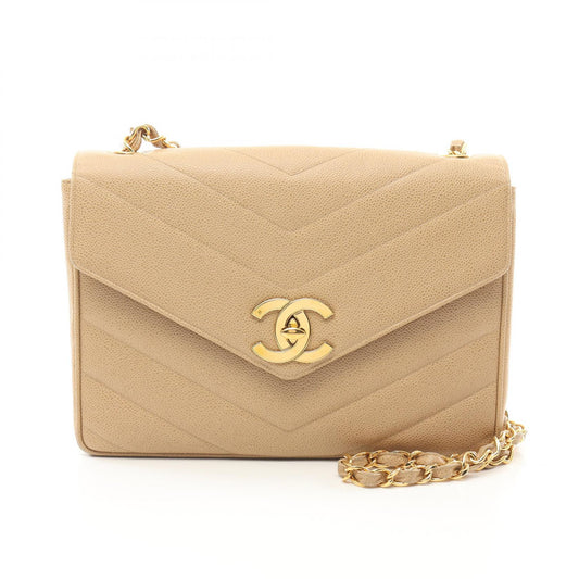 Chanel Leather V-Stitch Shoulder Bag