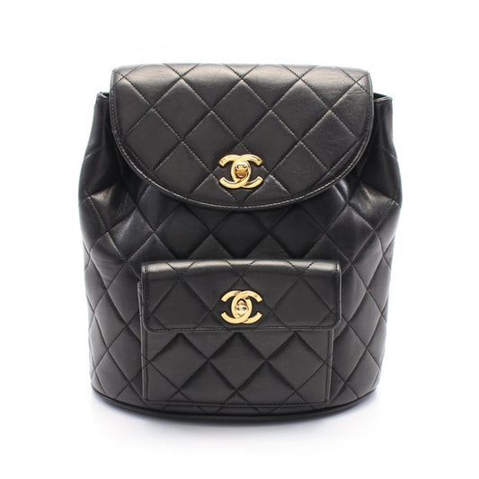 Chanel Lambskin Matelasse Backpack Black