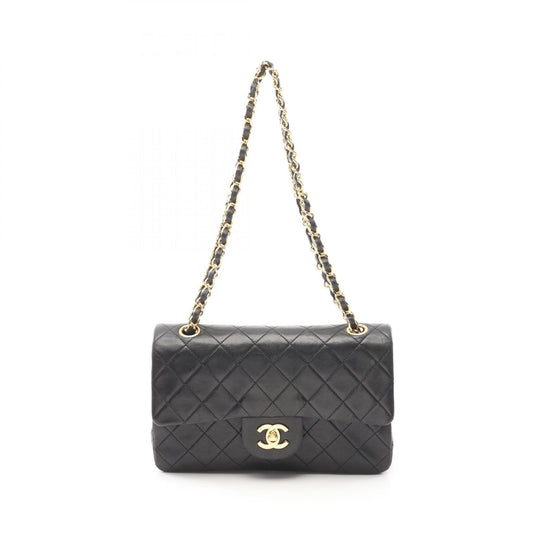 Chanel Lambskin Matelasse W Flap Shoulder Bag A01113