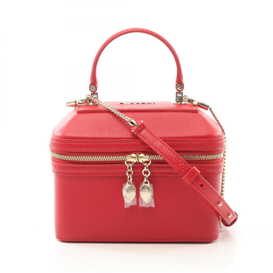 Bvlgari Serpenti Leather Handbag Red