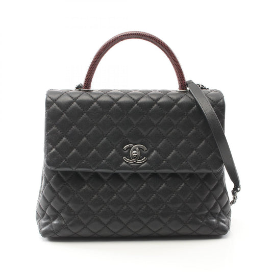 Chanel Caviar Skin Exotic Leather Coco Handle Shoulder Bag