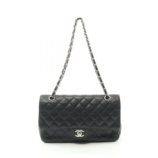 Chanel Caviar Skin Matelasse W Flap Shoulder Bag