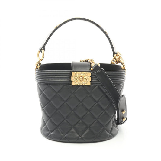 Chanel Boy Lambskin Shoulder Bag Black