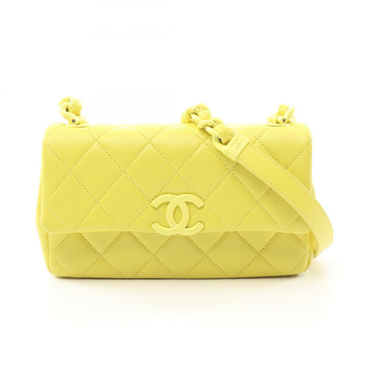 Chanel Matelasse Leather Shoulder Bag Yellow