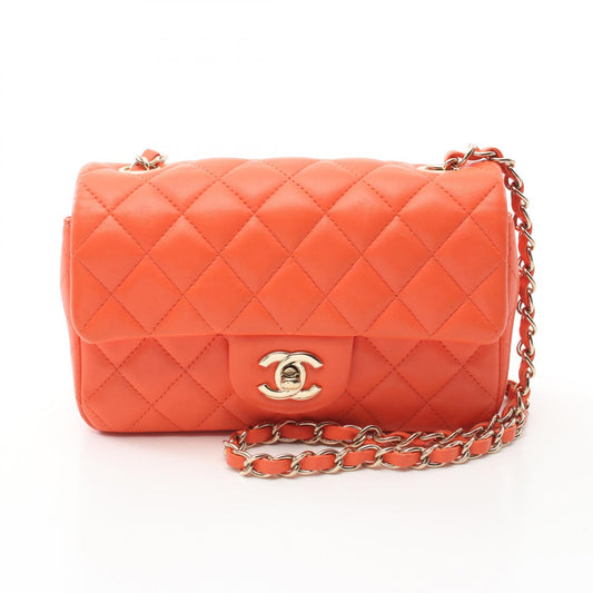 Chanel Matelasse Lambskin Shoulder Bag Orange