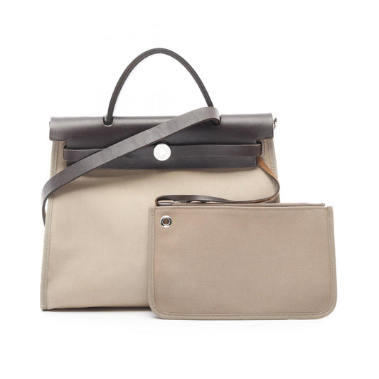Hermes Aile Bag Zip PM Handbag Beige/Brown