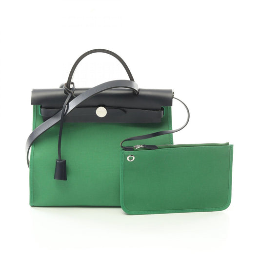 Hermes Aile Bag Zip PM Handbag Green/Navy
