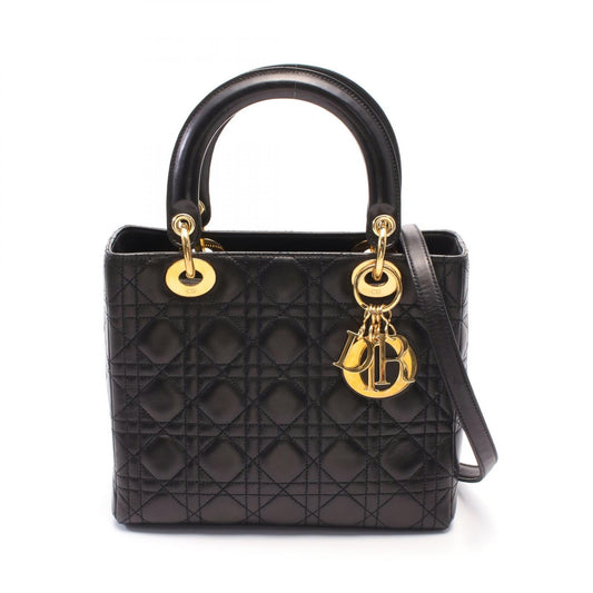 Dior Lady Dior Cannage Leather Handbag Black