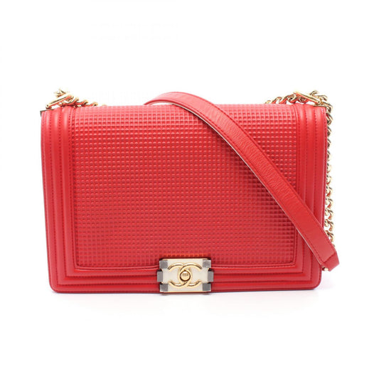 Chanel Boy Large Matelasse Shoulder Bag Red