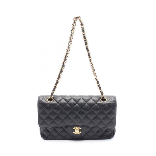 Chanel Caviar Skin Matelasse W Flap Shoulder Bag