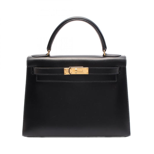 Hermes Kelly 28 Handbag Black Leather