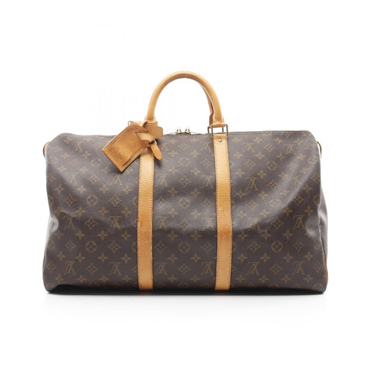 Louis Vuitton Monogram Canvas Leather Keepall 50 Bag