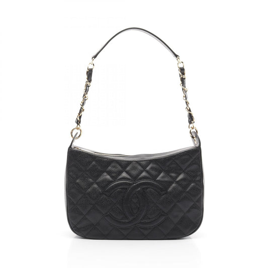 Chanel Leather Matelasse Shoulder Bag Black