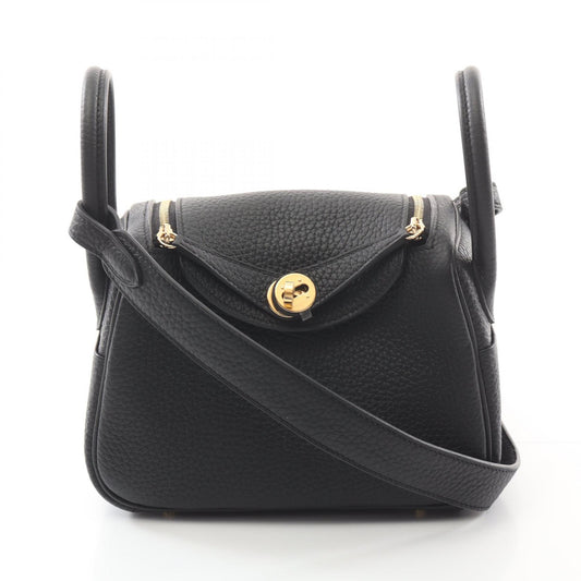 Hermes Lindy Mini Leather Shoulder Bag Black