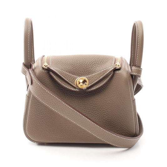 Hermes Lindy Mini Shoulder Bag Brown Leather