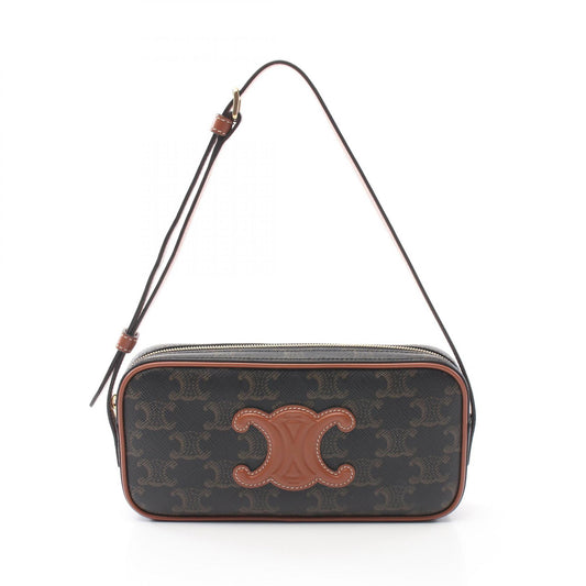 Celine Triomphe Shoulder Bag PVC Canvas Leather