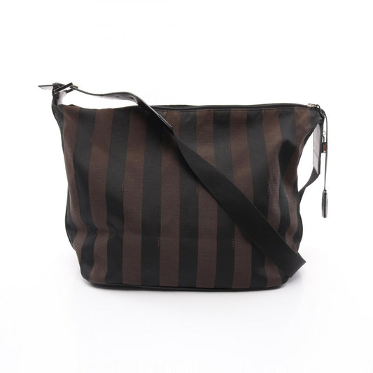 Fendi Canvas Leather Pequin Shoulder Bag