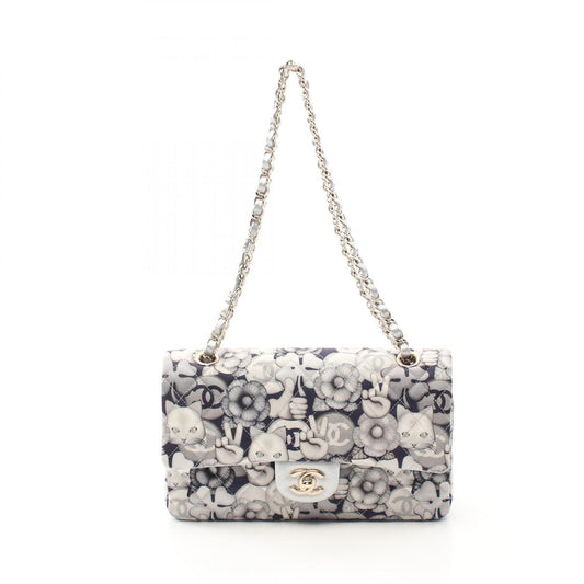 Chanel Matelasse W Flap Shoulder Bag Nylon Lambskin