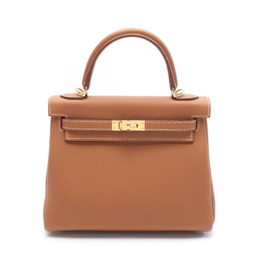 Hermes Kelly 25 Togo Leather Handbag Brown