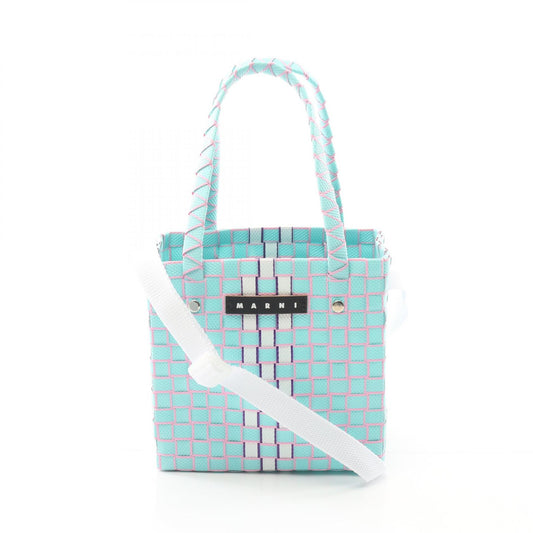 Marni Woven Leather Handbag Blue Multicolor