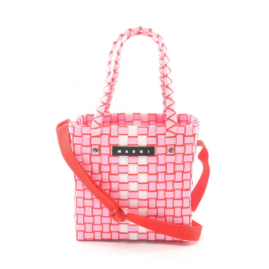 Marni Woven Leather Polypropylene Handbag Pink