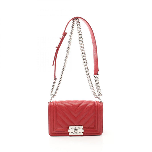 Chanel Boy Small Chevron V-Stitch Leather Shoulder Bag A67085