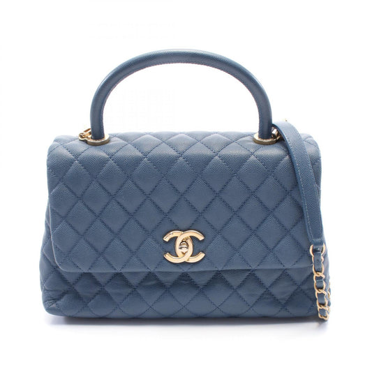 Chanel Coco Handle Flap Bag Caviar Leather Blue