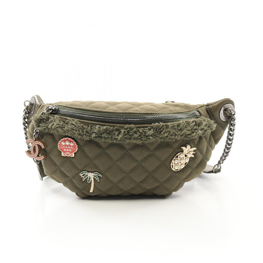 Chanel Canvas Leather Matelasse Waist Bag A98617