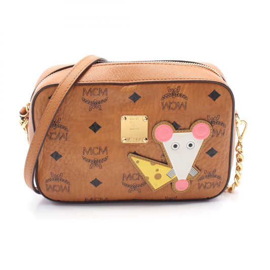 MCM Visetos Leather Camera Shoulder Bag