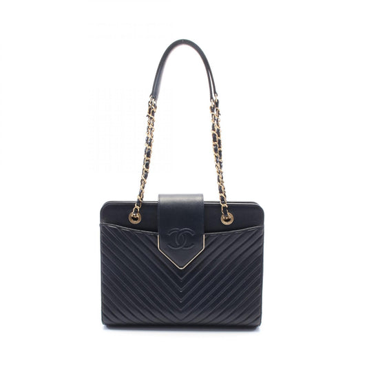 Chanel Chevron V-Stitch Leather Shoulder Bag