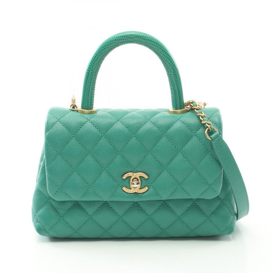 Chanel Coco Handle Flap Matelasse Handbag Green