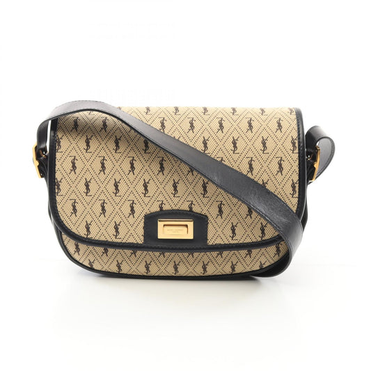 Yves Saint Laurent Canvas Leather Satchel Monogram Shoulder Bag