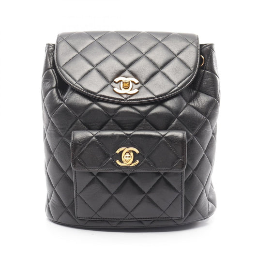 Chanel Matelasse Lambskin Backpack Black A10177