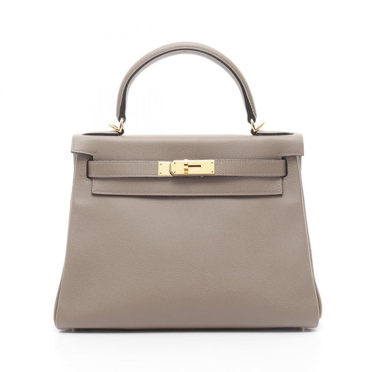 Hermes Kelly 28 Leather Handbag Brown