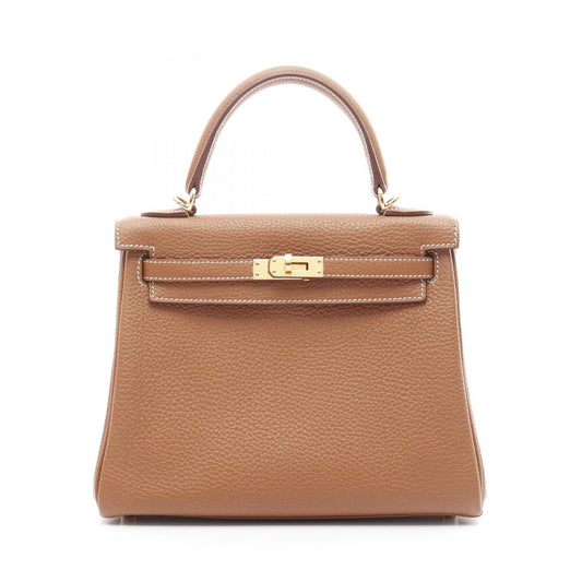 Hermes Kelly 25 Togo Leather Handbag Brown