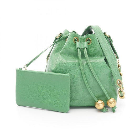 Chanel Calf Coco Mark Shoulder Bag Green