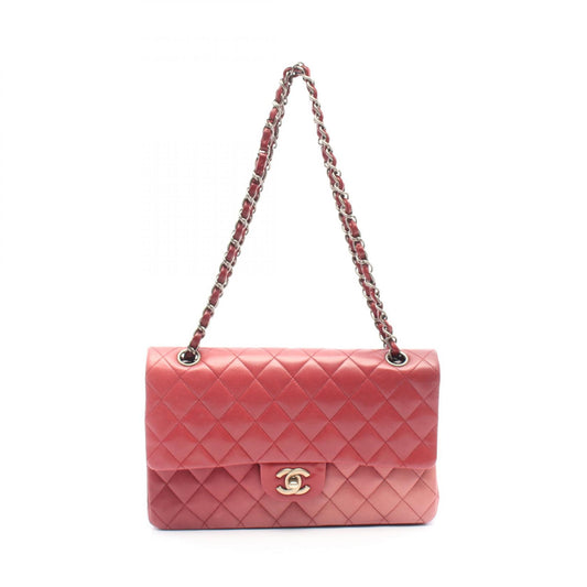 Chanel Lambskin Double Flap Shoulder Bag Red