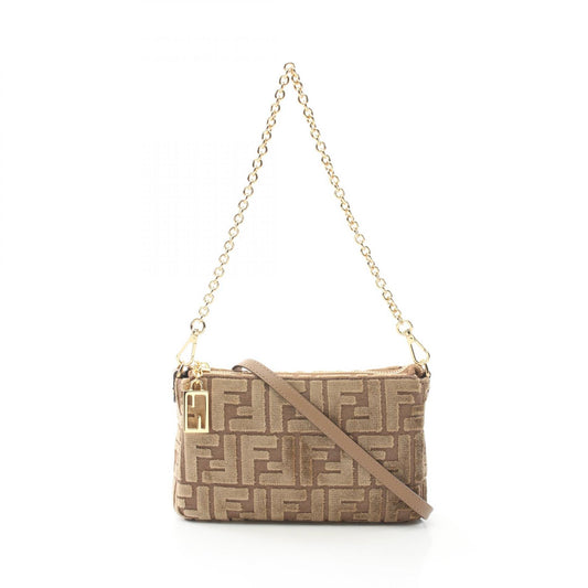 Fendi Fabric Canvas Baguette Pouch Handbag