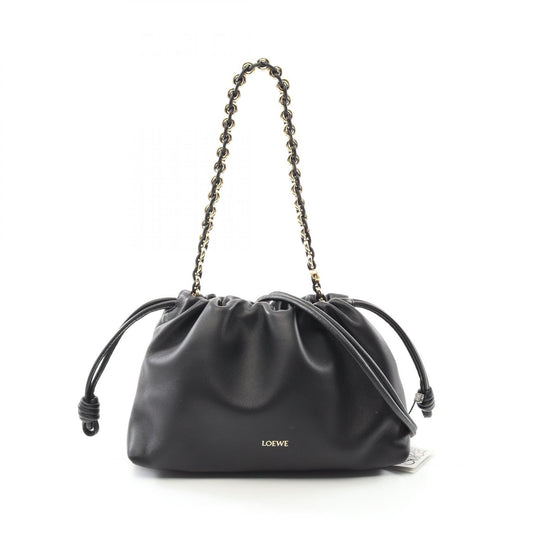 Loewe Flamenco Leather Shoulder Bag Black