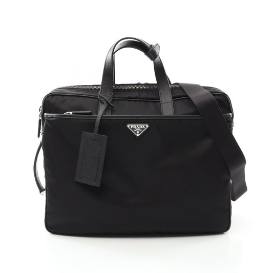 Prada Nylon Saffiano Leather Briefcase