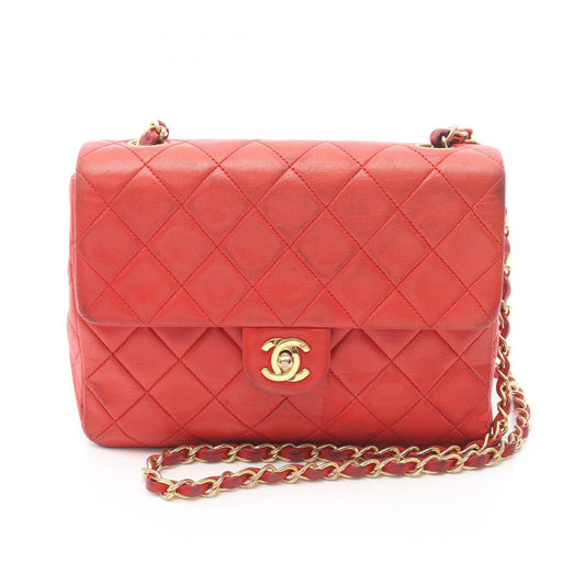 Chanel Lambskin Matelasse Shoulder Bag Red