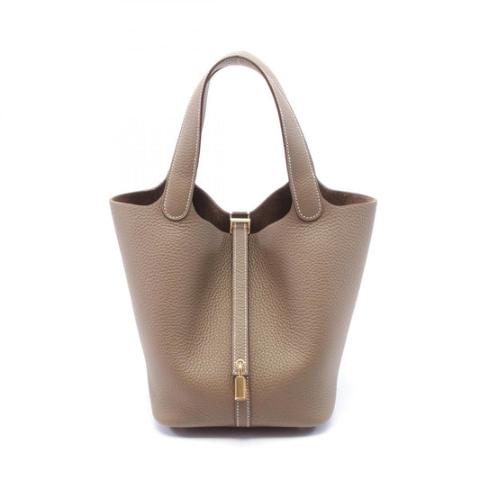 Hermes Picotin Lock MM Leather Handbag Brown