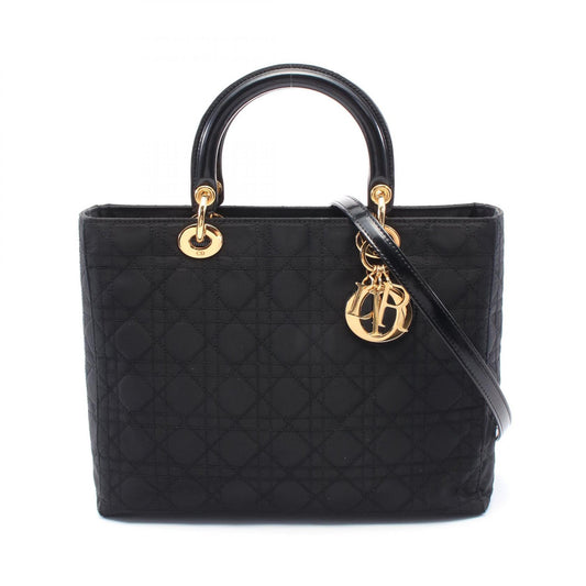 Dior Lady Dior Large Cannage Handbag Nylon Leather