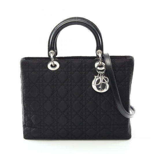 Dior Lady Dior Large Cannage Handbag Nylon Leather