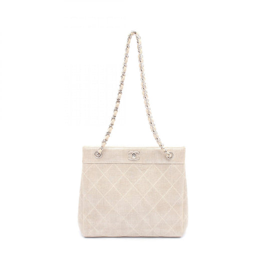 Chanel Matelasse Linen Canvas Shoulder Bag