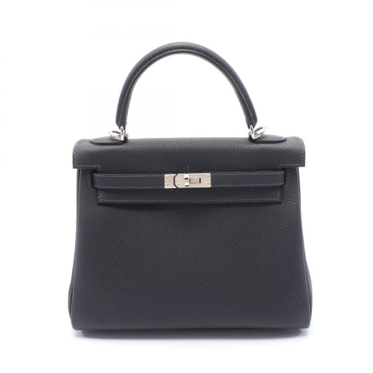 Hermes Kelly 25 Togo Leather Handbag Navy