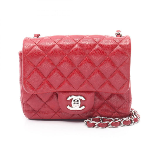 Chanel Mini Matelasse Leather Shoulder Bag Red