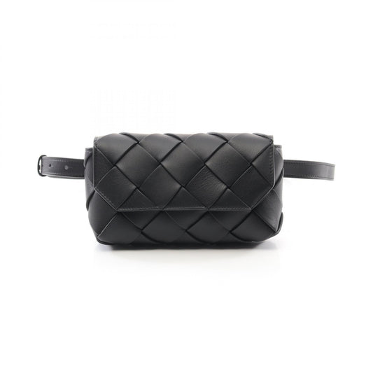 Bottega Veneta DIAGO Leather Waist Bag Black